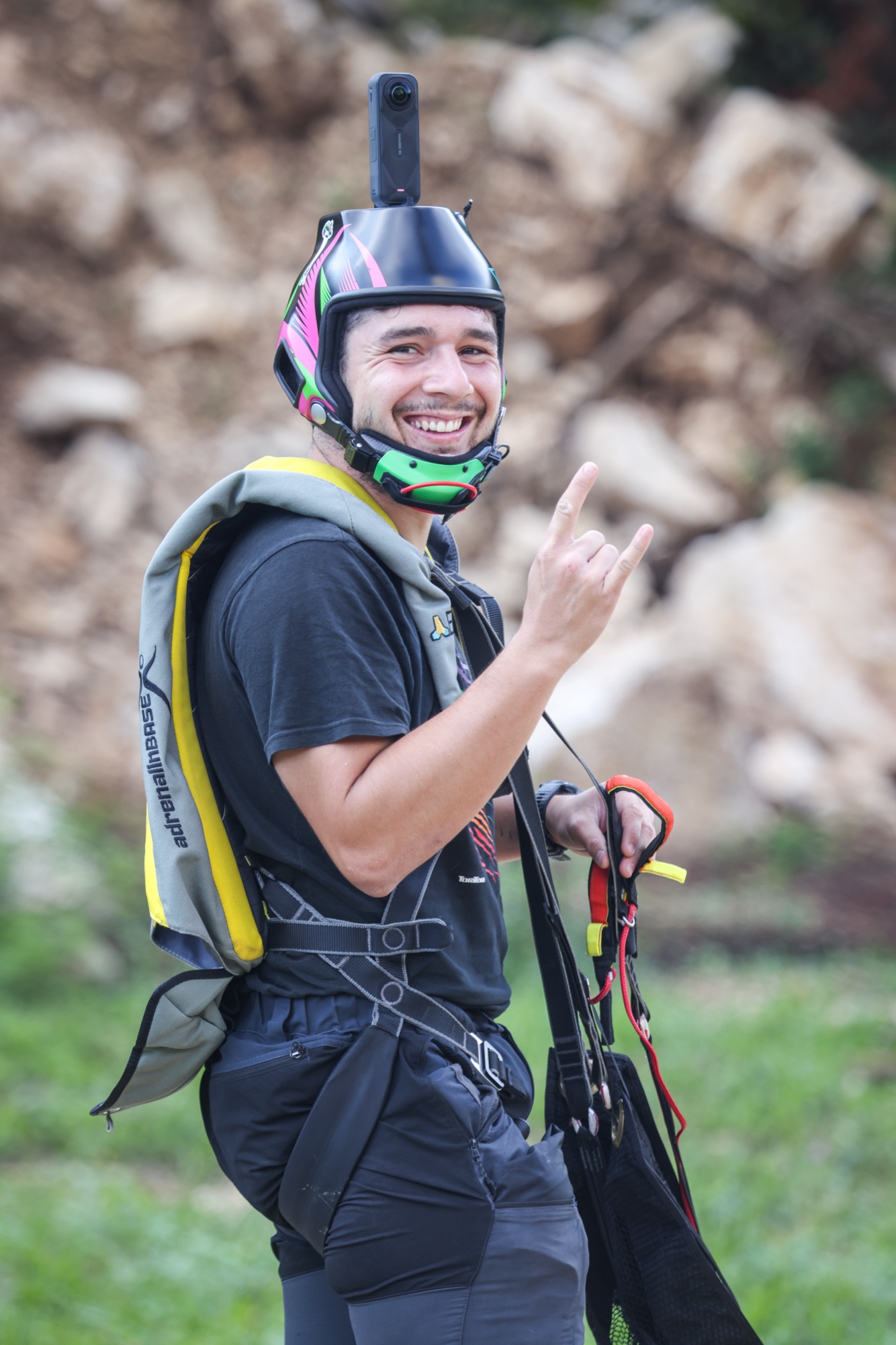 FJC student enjoying BASE jumping